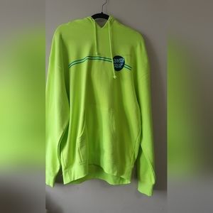 Santa Cruz Skateboards Logo Neon Green  Hoodie Sweatshirt Womens Large